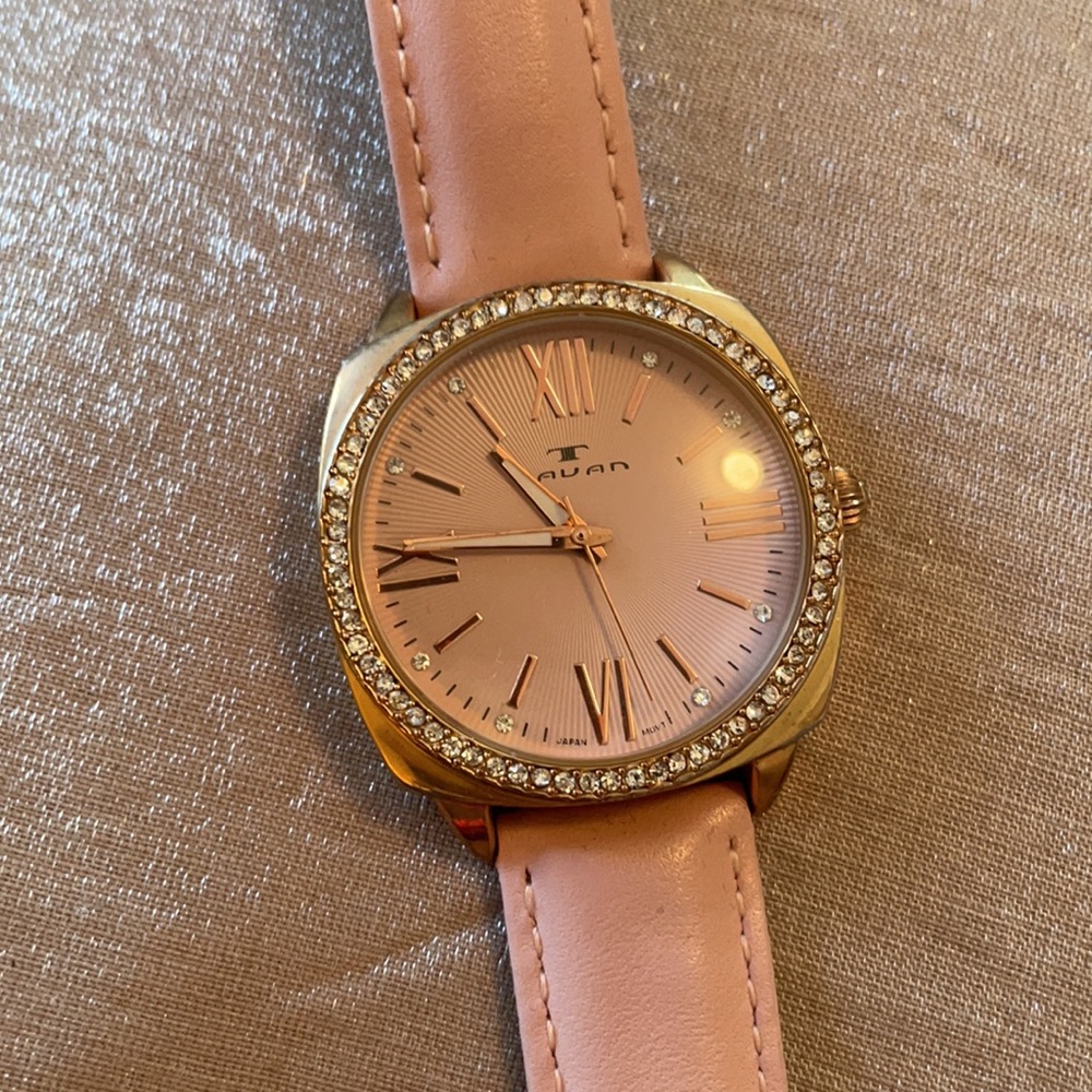 Tavan Genuine Leather Pink Watch